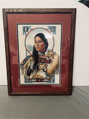 Dimensions Spirit Of The Cougar Framed Cross Stitch Needlework Native American